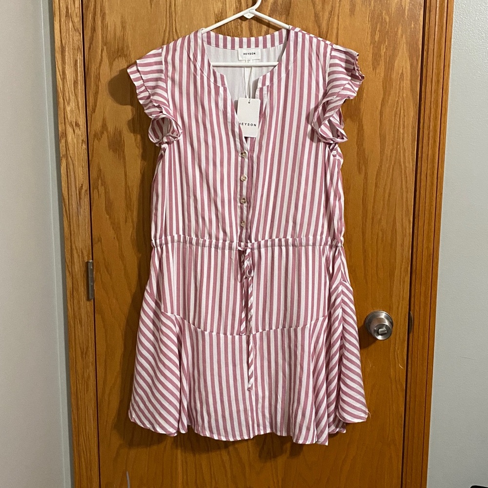 Heyson Pink and White Striped Dress